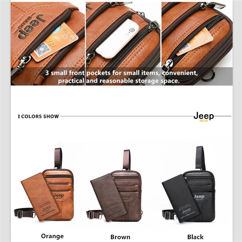 JEEP BULUO  Small Multi-function Sling Chest Bag