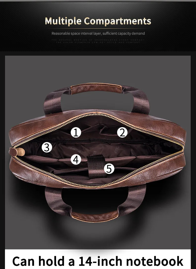 BULLCAPTAIN Briefcase Shoulder Messenger Bags