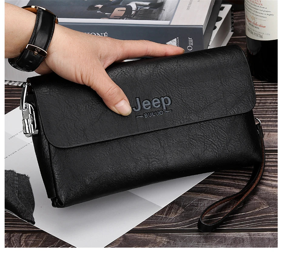 JEEP BULUO Men's Wallet  Zipper  Large Space