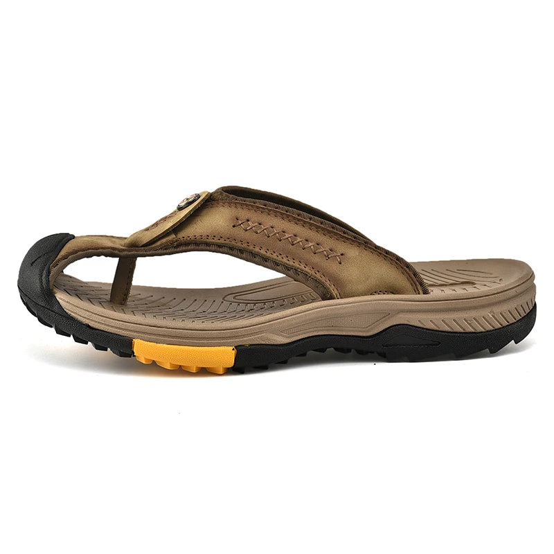 Classic Summer Genuine Leather Flip-flops