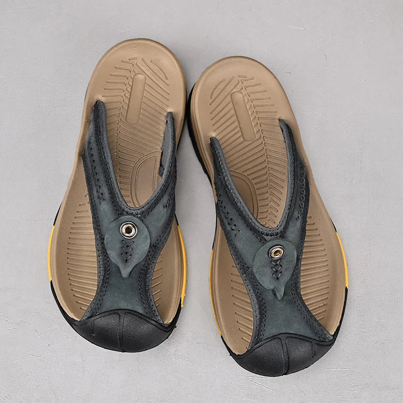 Classic Summer Genuine Leather Flip-flops