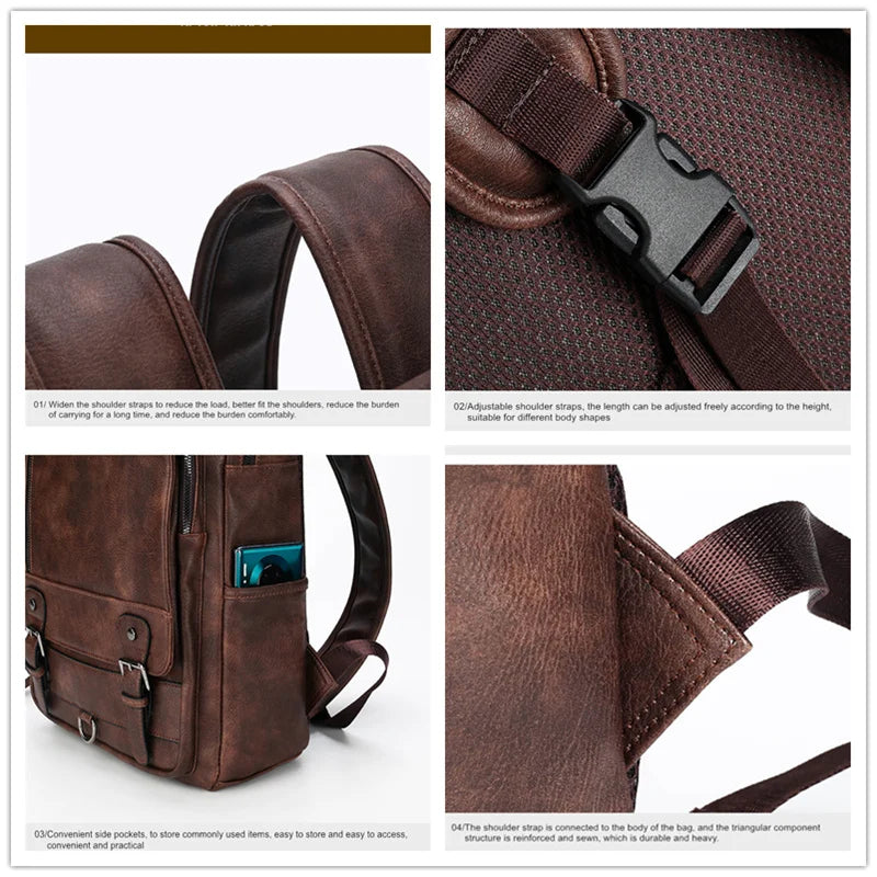 JEEP BULUO Leather Men Backpack Design