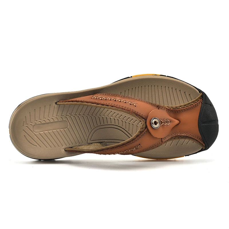 Classic Summer Genuine Leather Flip-flops