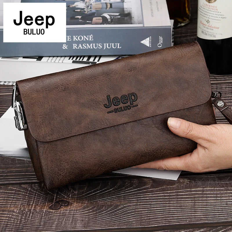 JEEP BULUO Men's Wallet  Zipper  Large Space